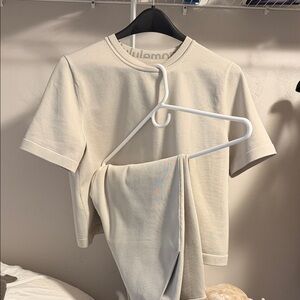 lululemon athletica Cream Short Sleeve Top